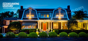 Front-of-Colonial-Houose-Landscape-Lighting,-www.decoratingelves.com