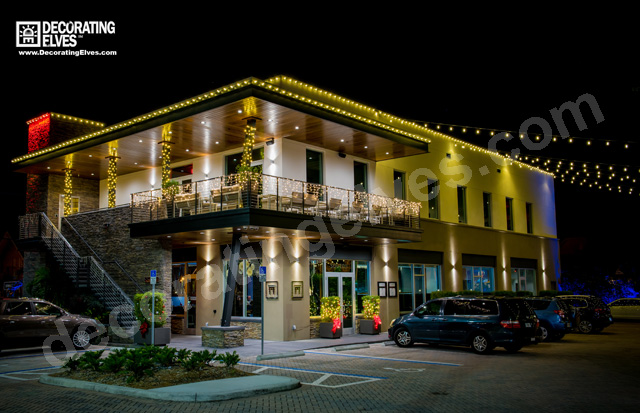 Restaurant with C9 rooflines and patio stringers