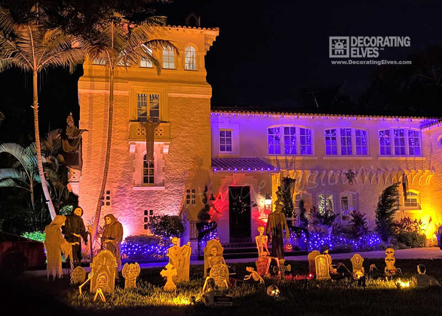 Tampa Halloween Lighting and Decor Decorating Elves