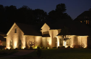 example of wall washing with outdoor accent lighting