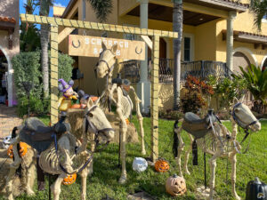 Halloween display during the day